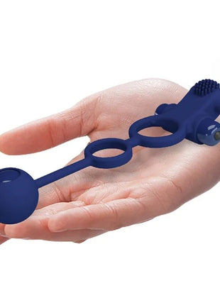 PRETTY LOVE - REMINGTON DOPPELVIBRATIONSRING MIT STECKER BLAU - Analplug
