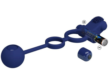 PRETTY LOVE - REMINGTON DOPPELVIBRATIONSRING MIT STECKER BLAU - Analplug