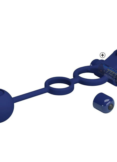 PRETTY LOVE - REMINGTON DOPPELVIBRATIONSRING MIT STECKER BLAU - Analplug