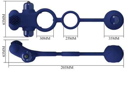 PRETTY LOVE - REMINGTON DOPPELVIBRATIONSRING MIT STECKER BLAU - Analplug