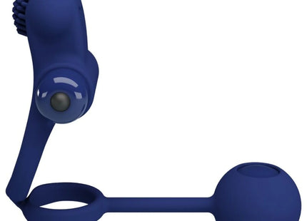 PRETTY LOVE - REMINGTON DOPPELVIBRATIONSRING MIT STECKER BLAU - Analplug