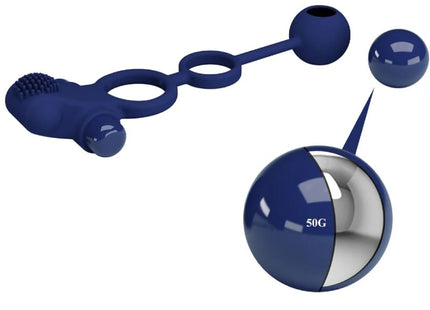 PRETTY LOVE - REMINGTON DOPPELVIBRATIONSRING MIT STECKER BLAU - Analplug