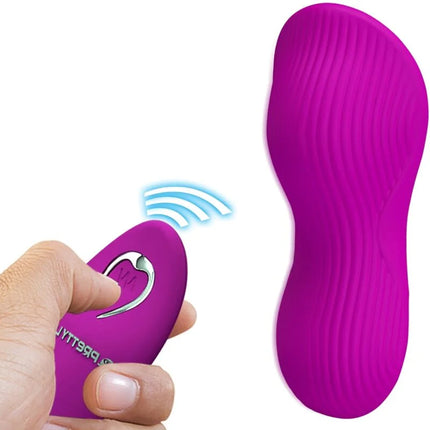 Vibrierender lila silikon fußmassager mit passender fernbedienung im produkt pretty love romario klitoris-stimulator rosa