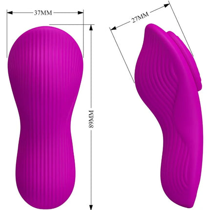 Vibranter magentafarbener silikon klitoris-stimulator mit geriffelter struktur und ergonomischem design von pretty love