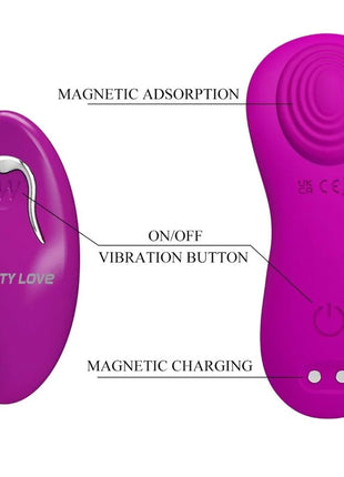 Violetter pretty love romario klitoris-stimulator mit fernbedienung ergonomisch und magnetisches ladegerät