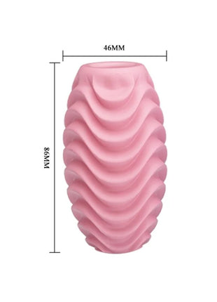 Rosa wellig strukturierte keramikvase 86mm hoch 46mm breit im produkt pretty love rosa doppelseitiges masturbator-ei