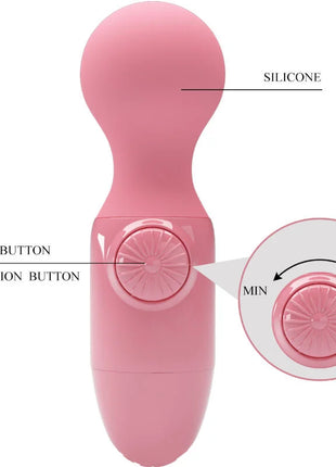Pretty love rosa mini-personlichermassager rosa silikonvibrator mit rundlichem kopf und dualen kontrollelementen