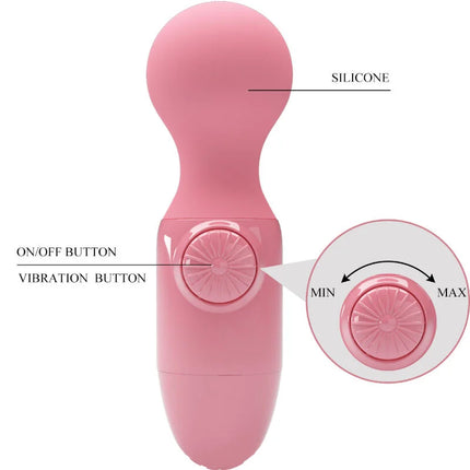 Pretty love rosa mini-personlichermassager rosa silikonvibrator mit rundlichem kopf und dualen kontrollelementen
