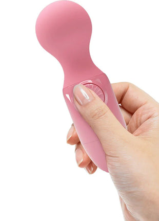 Pretty love rosa mini persönlichermassager mit rosa silikongriff, abgerundetem kopf und rundem steuerungswählrad