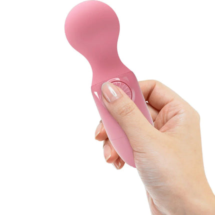 Pretty love rosa mini persönlichermassager mit rosa silikongriff, abgerundetem kopf und rundem steuerungswählrad