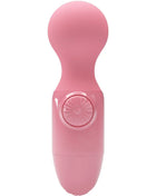 Rosa silikon vibrierender rosamini persönlicher massager mit kreisförmiger steuerungstaste und radialrillen