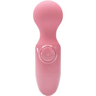 Rosa silikon vibrierender rosamini persönlicher massager mit kreisförmiger steuerungstaste und radialrillen