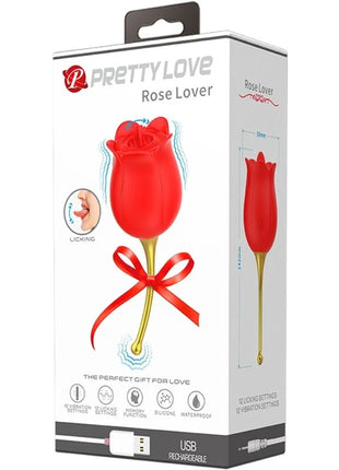 PRETTY LOVE - ROSE LOVER ROSE KLITORIS-STIMULATOR 12 VIBRATIONEN - ROT - Auflegevibratoren