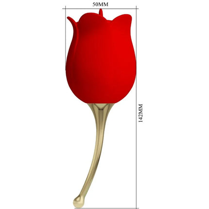 PRETTY LOVE - ROSE LOVER ROSE KLITORIS-STIMULATOR 12 VIBRATIONEN - ROT - Auflegevibratoren