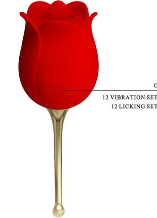 PRETTY LOVE - ROSE LOVER ROSE KLITORIS-STIMULATOR 12 VIBRATIONEN - ROT - Auflegevibratoren
