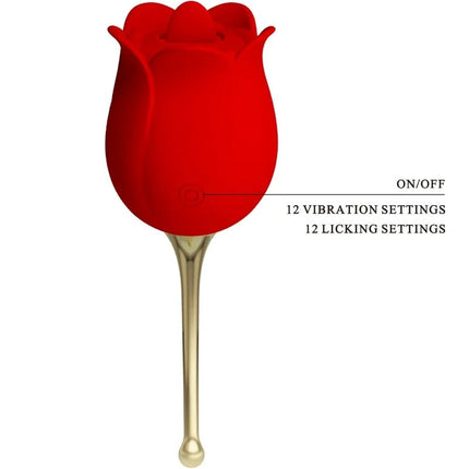 PRETTY LOVE - ROSE LOVER ROSE KLITORIS-STIMULATOR 12 VIBRATIONEN - ROT - Auflegevibratoren
