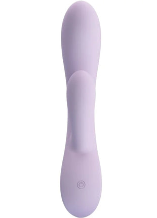 Ein lila silikon vibrato namens Pretty Love Rosolyn Rabbit mit 10 vibrationen und ergonomischem design