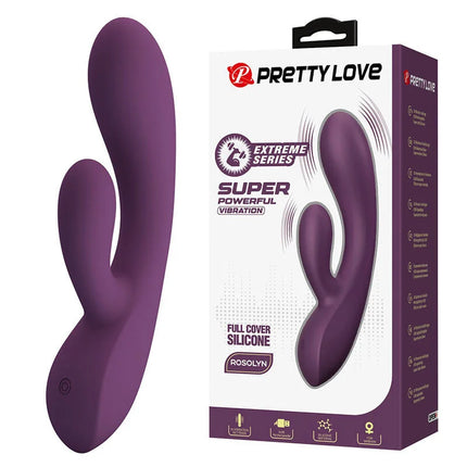 Pretty love rosolyn ergonomisches design lila silikon hasenvibrator mit 10 funktionen aus der pretty love extreme serie