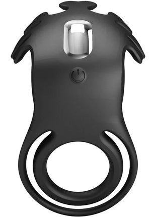 Schwarzer silikonring ruben vibratorring mit integriertem bedienfeld und power-button für 7 vibrationen