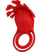 Roter silikon cockring mit dekorativer blattspitze und doppelringdesign von pretty love ruben vibratorring mit 7 vibrationen