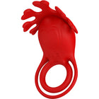 Roter silikon cockring mit dekorativer blattspitze und doppelringdesign von pretty love ruben vibratorring mit 7 vibrationen