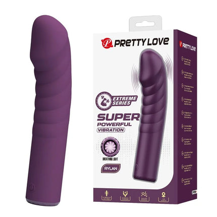 Pretty love wiederaufladbarer vibrator lila aus silikon mit geriffelter struktur und usb aufladbar