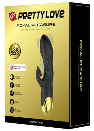 PRETTY LOVE - SCHWARZER WIEDERAUFLADBARER VERGOLDETER LUXUSVIBRATOR