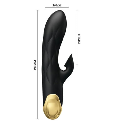 PRETTY LOVE - SCHWARZER WIEDERAUFLADBARER VERGOLDETER LUXUSVIBRATOR