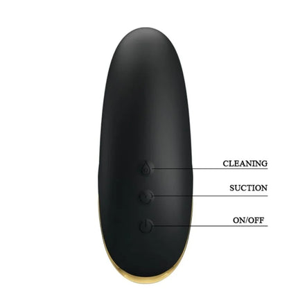 PRETTY LOVE - SCHWARZES WIEDERAUFLADBARES LUXUS-SAUG-MASSAGER - DRUCKWELLENVIBRATOREN ohne Vibration