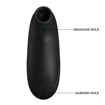 PRETTY LOVE - SCHWARZES WIEDERAUFLADBARES LUXUS-SAUG-MASSAGER - DRUCKWELLENVIBRATOREN ohne Vibration