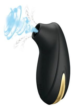 PRETTY LOVE - SCHWARZES WIEDERAUFLADBARES LUXUS-SAUG-MASSAGER - DRUCKWELLENVIBRATOREN ohne Vibration