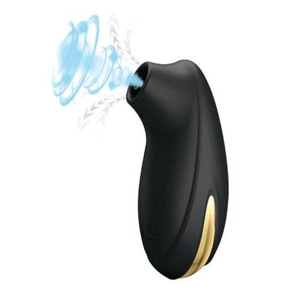 PRETTY LOVE - SCHWARZES WIEDERAUFLADBARES LUXUS-SAUG-MASSAGER - DRUCKWELLENVIBRATOREN ohne Vibration