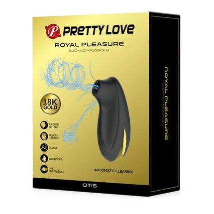 PRETTY LOVE - SCHWARZES WIEDERAUFLADBARES LUXUS-SAUG-MASSAGER - DRUCKWELLENVIBRATOREN ohne Vibration