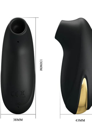 PRETTY LOVE - SCHWARZES WIEDERAUFLADBARES LUXUS-SAUG-MASSAGER - DRUCKWELLENVIBRATOREN ohne Vibration