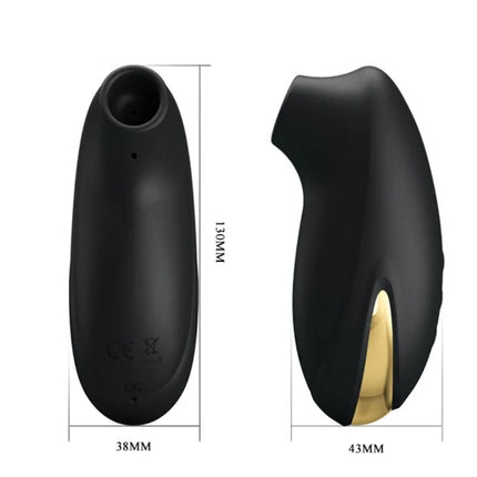 PRETTY LOVE - SCHWARZES WIEDERAUFLADBARES LUXUS-SAUG-MASSAGER - DRUCKWELLENVIBRATOREN ohne Vibration