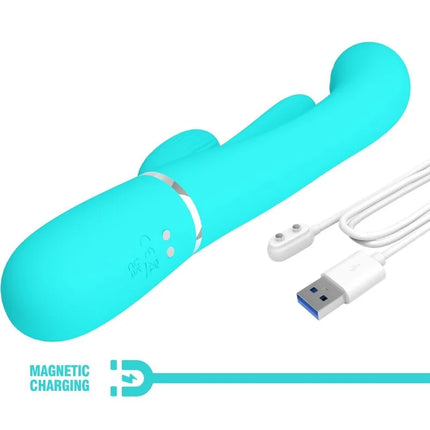 PRETTY LOVE - SHANIA TRIPLE RABBIT MULTIFUNKTIONSVIBRATOR 3 IN 1 - BLAU - Rabbit-Vibrator