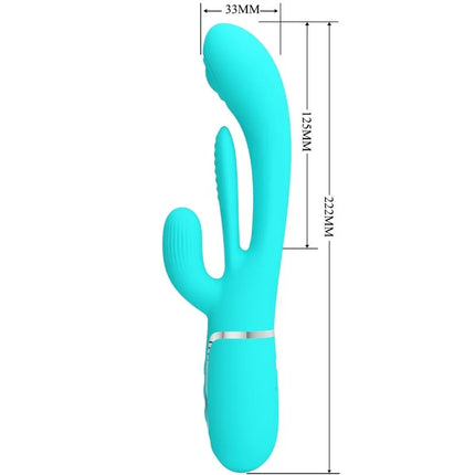 PRETTY LOVE - SHANIA TRIPLE RABBIT MULTIFUNKTIONSVIBRATOR 3 IN 1 - BLAU - Rabbit-Vibrator