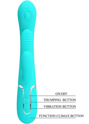 PRETTY LOVE - SHANIA TRIPLE RABBIT MULTIFUNKTIONSVIBRATOR 3 IN 1 - BLAU - Rabbit-Vibrator
