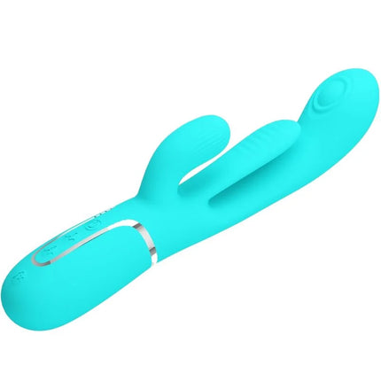 PRETTY LOVE - SHANIA TRIPLE RABBIT MULTIFUNKTIONSVIBRATOR 3 IN 1 - BLAU - Rabbit-Vibrator