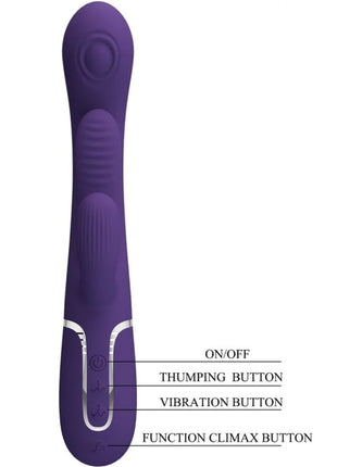 PRETTY LOVE - SHANIA TRIPLE RABBIT VIBRATOR MULTIFUNKTIONS-LILA