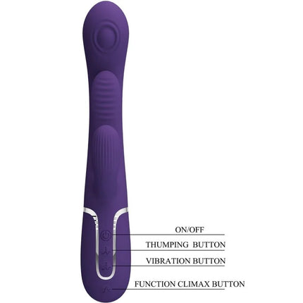PRETTY LOVE - SHANIA TRIPLE RABBIT VIBRATOR MULTIFUNKTIONS-LILA