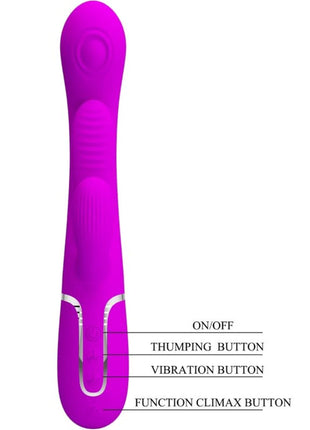PRETTY LOVE - SHANIA TRIPLE RABBIT VIBRATOR MULTIFUNKTIONS-ROSA