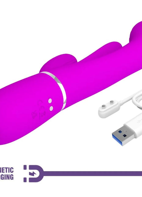 PRETTY LOVE - SHANIA TRIPLE RABBIT VIBRATOR MULTIFUNKTIONS-ROSA
