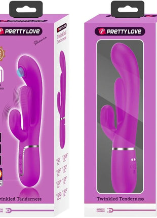 PRETTY LOVE - SHANIA TRIPLE RABBIT VIBRATOR MULTIFUNKTIONS-ROSA