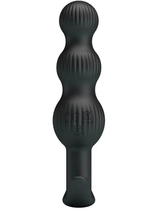 Schwarzer silikon analplug mit geriffelter textur und segmentiertem design von pretty love sidney analvibrator