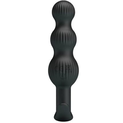 Schwarzer silikon analplug mit geriffelter textur und segmentiertem design von pretty love sidney analvibrator