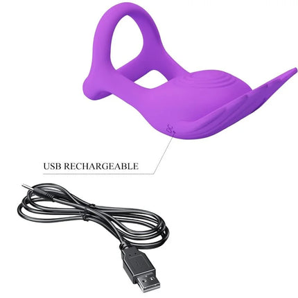 PRETTY LOVE - SILAS VIBRANT PENIS RING 7 VIBRATIONEN LILA SILIKON - Penisring mit Vibration
