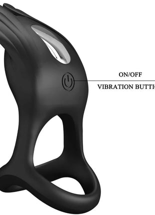 PRETTY LOVE - SILAS VIBRANT PENIS RING 7 VIBRATIONEN SCHWARZES SILIKON - Penisring für Paare