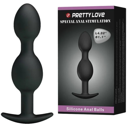 PRETTY LOVE - SILIKON ANALKUGELN 12.5 CM SCHWARZ - Analplug