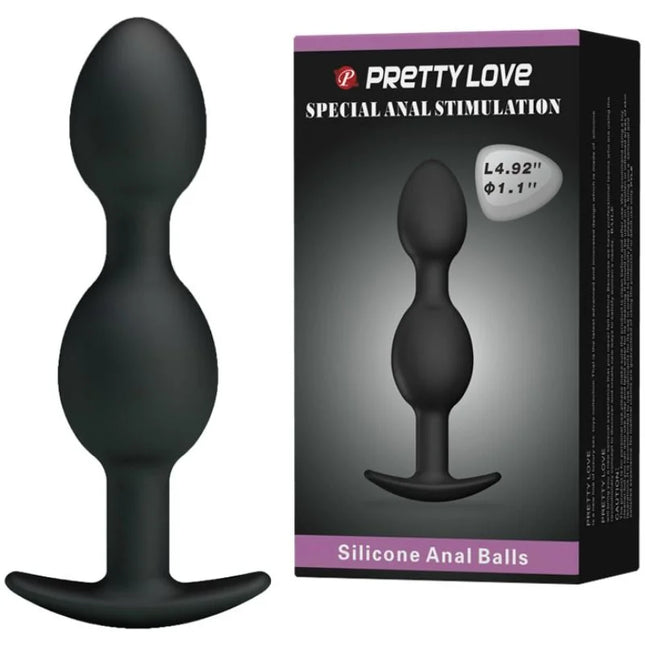PRETTY LOVE - SILIKON ANALKUGELN 12.5 CM SCHWARZ - Analplug